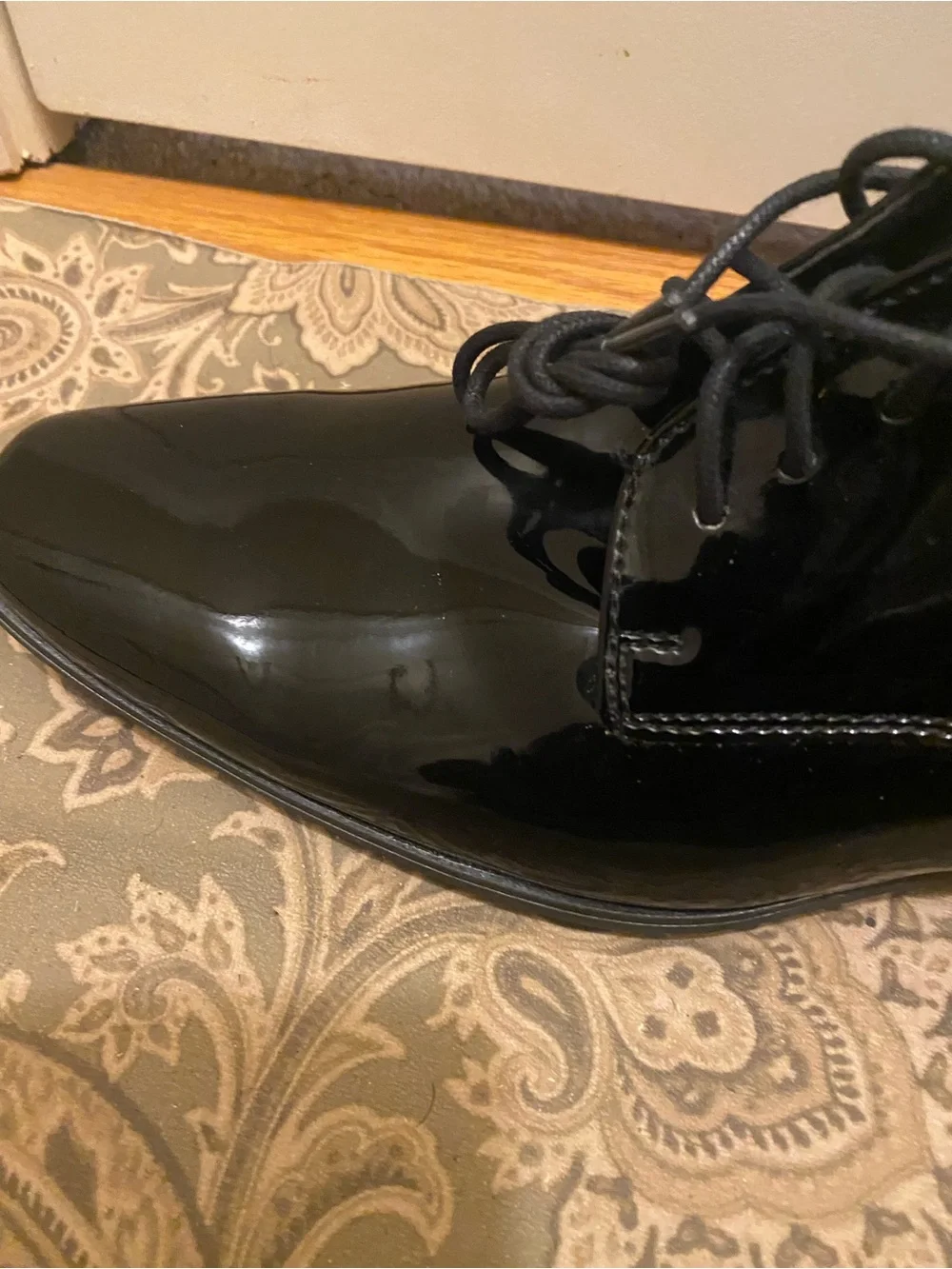 Calvin Klein Men's Black Patent Oxford Dress Shoes